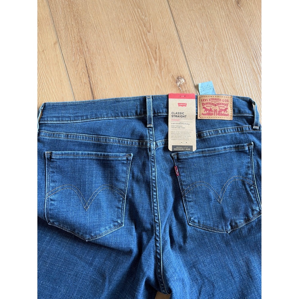 Levis Classic Straight Hypersoft Mid Rise Jeans Blue Medium Wash size 10 W30 L30 - Picture 10 of 10